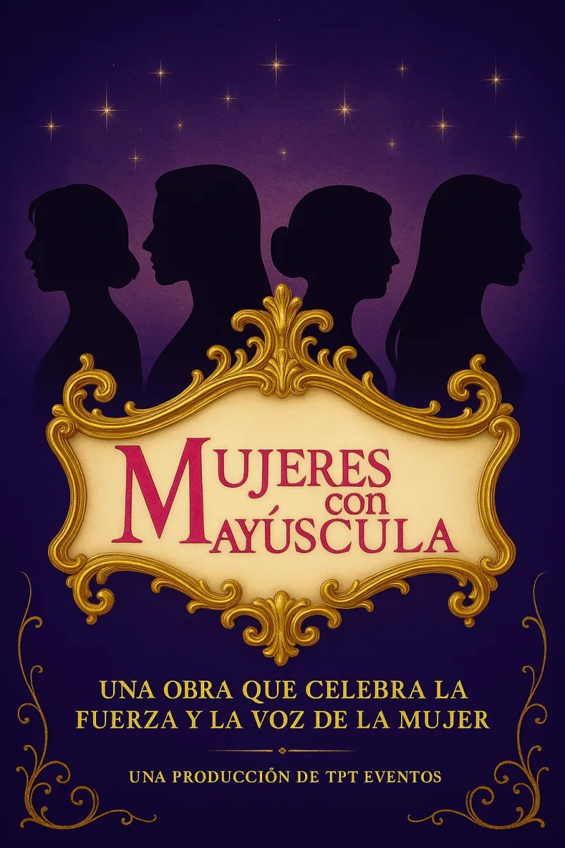 Cartel del espectáculo Mujeres con M Mayúscula - Teatro educativo (Primaria · Secundaria)