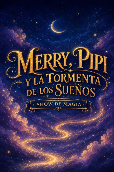 Cartel del espectáculo Merry, Pipi y la Tormenta de los Sueños - Magia Familiar (Infantil · Primaria)